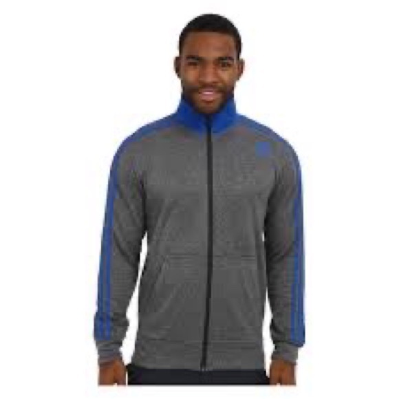 Adidas Ultimate Fit Track Jacket / Size Medium / Color Gray & Blue - Picture 2 of 2